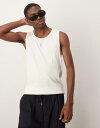【送料無料】 セレクテッドオム メンズ ベスト トップス Selected Homme ribbed tank top in cream Egret