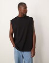 【送料無料】 エイソス メンズ ベスト トップス ASOS DESIGN breatheMAX heavyweight oversized tank in black Black