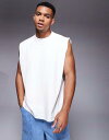 【送料無料】 エイソス メンズ ベスト トップス ASOS DESIGN premium interlock tank top in white WHITE