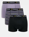 【送料無料】 ファーラー メンズ ボクサーパンツ アンダーウェア Farah 3 pack sweeney boxers in multi Multi