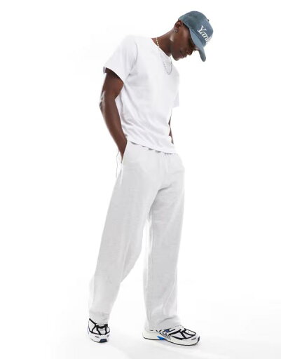 【送料無料】 プルアンドベアー メンズ カジュアルパンツ ボトムス Pull&Bear baggy sweatpants in heather gray Gray 【送料無料】 プルアンドベアー メンズ カジュアルパンツ ボトムス Pull&Bear baggy sweatpants in heather gray Gray