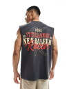【送料無料】 エイソス メンズ ベスト トップス ASOS DESIGN heavyweight oversized tank in washed black ...