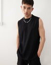 【送料無料】 リクレイム ヴィンテージ メンズ ベスト トップス Reclaimed Vintage slubby jersey dropped armhole...