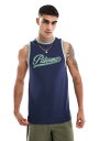 【送料無料】 エイソス メンズ ベスト トップス ASOS DESIGN tank with sports tipping and city graphic i...