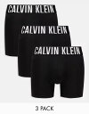 【送料無料】 カルバンクライン メンズ ボクサーパンツ アンダーウェア Calvin Klein intense power boxer briefs 3 pack in black Black