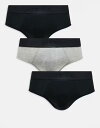 【送料無料】 オールセインツ メンズ ブリーフパンツ アンダーウェア AllSaints 3-pack cotton briefs in black and g...