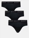 【送料無料】 ガント メンズ ボクサーパンツ アンダーウェア GANT 3-pack briefs with logo waistband in black Black