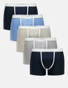【送料無料】 エイソス メンズ トランクス アンダーウェア ASOS DESIGN 5pk briefs with pipping detail in multi Multi