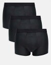 【送料無料】 マンゴ メンズ ブリーフパンツ アンダーウェア Mango 3 pack boxers in black Black