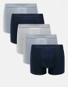 【送料無料】 エイソス メンズ トランクス アンダーウェア ASOS DESIGN 5 pack trunks in multi Multi