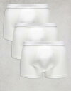 【送料無料】 マンゴ メンズ ボクサーパンツ アンダーウェア Mango 3 pack boxers in triple white WHITE