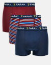 【送料無料】 ファーラー メンズ ボクサーパンツ アンダーウェア Farah 3 pack almand boxers in multi Multi