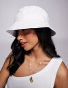 【送料無料】 サウスビーチ レディース 帽子 アクセサリー South Beach cotton bucket hat in off white WHITE