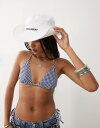 【送料無料】 コルージョン レディース 帽子 アクセサリー COLLUSION Unisex branded cowboy hat in ecru WHITE