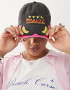 【送料無料】 コルージョン レディース 帽子 アクセサリー COLLUSION soccer Italia cap in charcoal Black