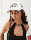 【送料無料】 コルージョン レディース 帽子 アクセサリー COLLUSION Cap with resort novelty embroidery in off-white ECRU