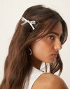 【送料無料】 エイソス レディース ヘアアクセサリー アクセサリー ASOS DESIGN barrette hair clip with bow detail...