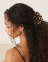 【送料無料】 エイソス レディース ヘアアクセサリー アクセサリー ASOS DESIGN layered leopard print hair claw Br...