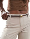 【送料無料】 エイソス レディース ベルト アクセサリー ASOS DESIGN waist and hip skinny belt with abstract dome hardware in chocolate Chocolate