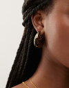 【送料無料】 リクレイム ヴィンテージ レディース ピアス・イヤリング アクセサリー Reclaimed Vintage chubby hoop earrings in gold leopard print multi