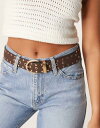 【送料無料】 エイソス レディース ベルト アクセサリー ASOS DESIGN faux suede waist and hip jeans belt in studded chocolate Chocolate