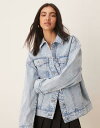 【送料無料】 エイソス レディース ジャケット・ブルゾン アウター ASOS DESIGN oversized 90s denim jacket in light wash Pale