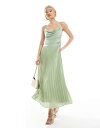 【送料無料】 ティエフエヌシー レディース ワンピース トップス TFNC Bridesmaid cowl neck maxi dress with pleated skirt in sage green Sage