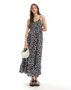 【送料無料】 ヴェロモーダ レディース ワンピース トップス Vero Moda Easy cami ankle dress in black ditsy floral Black Pamela(4)