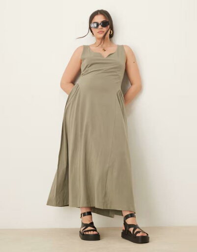 【送料無料】 エイソス レディース ワンピース トップス ASOS DESIGN Curve sweetheart midi dress in sage SAGE 【送料無料】 エイソス レディース ワンピース トップス ASOS DESIGN Curve sweetheart midi dress in sage SAGE