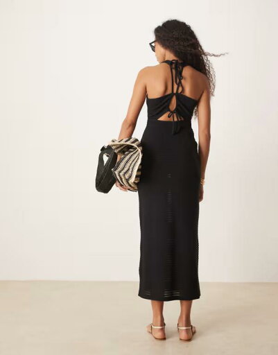 【送料無料】 エイソス レディース ワンピース トップス ASOS DESIGN crochet sleeveless elastic back midi dress in black Black 【送料無料】 エイソス レディース ワンピース トップス ASOS DESIGN crochet sleeveless elastic back midi dress in black Black