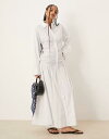 【送料無料】 エイソス レディース ワンピース トップス ASOS DESIGN maxi shirt dress with ruched bodice and dropped waist in white White