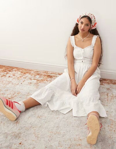【送料無料】 ミスセルフフリッジ レディース ワンピース トップス Miss Selfridge broderie milkmaid maxi dress in white White 【送料無料】 ミスセルフフリッジ レディース ワンピース トップス Miss Selfridge broderie milkmaid maxi dress in white White