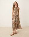 【送料無料】 エイソス レディース ワンピース トップス ASOS DESIGN drop waist chiffon maxi dress in snake print Snake print