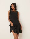 【送料無料】 エイソス レディース ワンピース トップス ASOS DESIGN drop waist mini dress in black black