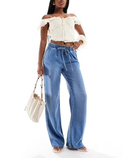 【送料無料】 オンリー レディース デニムパンツ ボトムス ONLY Greta high rise wide leg jeans in light blue wash Light Blue Denim 【送料無料】 オンリー レディース デニムパンツ ボトムス ONLY Greta high rise wide leg jeans in light blue wash Light Blue Denim