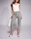 【送料無料】 リバーアイランド レディース デニムパンツ ボトムス River Island gingham denim capri pants in black Black