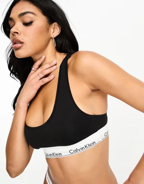 【送料無料】 カルバンクライン レディース ブラジャー アンダーウェア Calvin Klein Modern Cotton bralette in black Black