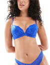 【送料無料】 アンサマーズ レディース ブラジャー アンダーウェア Ann Summers sexy lace plunge bra in cobalt blue BLUE