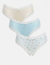 【送料無料】 エイソス レディース ブリーフパンツ アンダーウェア ASOS DESIGN 3 pack brazilian briefs with lace ...