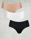 【送料無料】 エイソス レディース ブリーフパンツ アンダーウェア ASOS DESIGN 3 pack no vpl hipster short in bla...