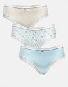 【送料無料】 エイソス レディース ブリーフパンツ アンダーウェア ASOS DESIGN Curve 3 pack brazilian briefs with...