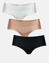 【送料無料】 エイソス レディース ブリーフパンツ アンダーウェア ASOS DESIGN Curve 3-pack no VPL hipster shorts...
