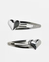 【送料無料】 リクレイム ヴィンテージ レディース ヘアアクセサリー アクセサリー Reclaimed Vintage chubby heart clips 2...