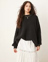 【送料無料】 フリーピープル レディース パーカー・スウェット アウター Free People easy street relaxed oversized tunic sweater in black Black