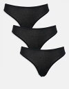 【送料無料】 エイソス レディース ブリーフパンツ アンダーウェア ASOS DESIGN 3 pack cotton brazilian briefs in ...