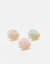 【送料無料】 エイソス レディース ヘアアクセサリー アクセサリー ASOS Design 3-pack mini hair clips with shell ...