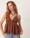 【送料無料】 フリーピープル レディース シャツ トップス Free People sunny days embroidered cami top in bro...