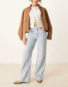 【送料無料】 フリーピープル レディース デニムパンツ ボトムス Free People stride straight fit wide leg jeans in bleached wash blue ROAM FREE