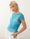 【送料無料】 コルージョン レディース ベスト トップス COLLUSION sheer hibiscus print mesh double layer to...