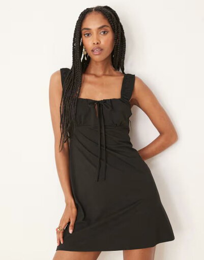 【送料無料】 エイソス レディース ワンピース トップス ASOS DESIGN ruched bust mini dress in black BROWN 【送料無料】 エイソス レディース ワンピース トップス ASOS DESIGN ruched bust mini dress in black BROWN